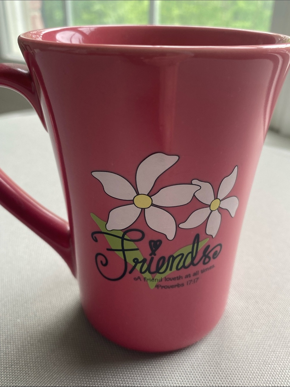 🪅5 for $25🪅 Pink “friends” Christian Mug with scripture NWOT